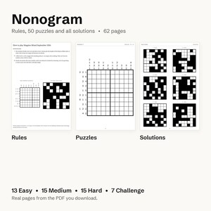 200 Printable Logic Puzzles: Hashi, Kakuro, Nonogram, Slitherlink PDF Bundle with Solutions
