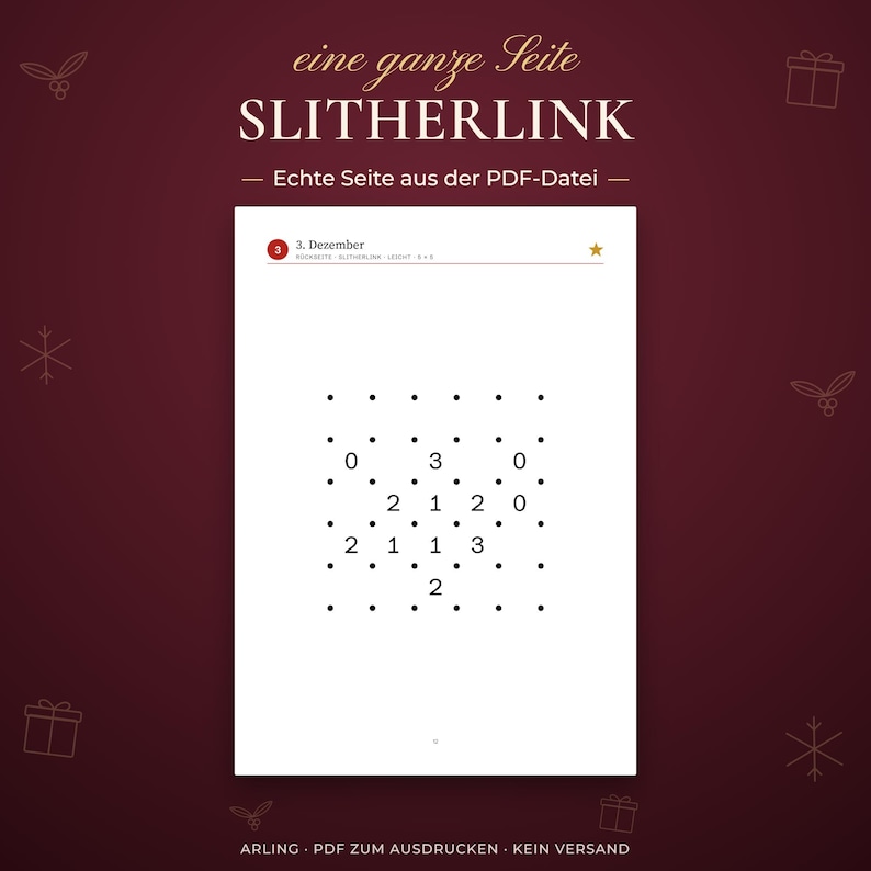 Slitherlink. Echte Seite aus der PDF-Datei.