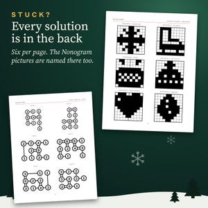 Christmas Logic Puzzle Book for Adults: 80 Printable Puzzles with Solutions