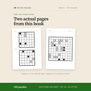 Two real pages from this product, with the page layout described accurately