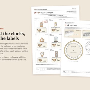 The Clockmaker’s Workshop: Printable Escape Room Game for Adults, 1 to 4 Players, 10 Paper Puzzles, Date Night or Game Night PDF