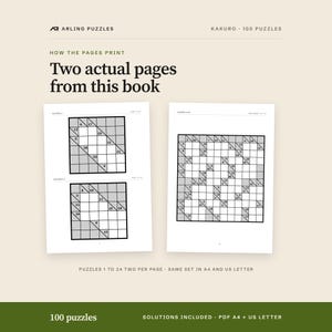Two real pages from this product, with the page layout described accurately