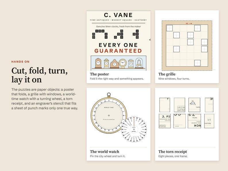 The Clockmaker’s Workshop: Printable Escape Room Game for Adults, 1 to 4 Players, 10 Paper Puzzles, Date Night or Game Night PDF