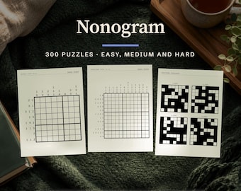 Kindle Scribe Nonogram Puzzle Book, 300 Grids with Solutions, E-ink PDF
