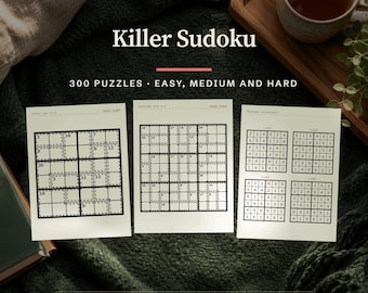 Kindle Scribe Killer Sudoku Puzzle Book, 300 Grids with Solutions, E-ink PDF