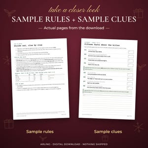 Sample rules + Sample clues. Actual pages from the download. Sample rules. Sample clues.