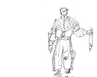 La captura – Dibujo original a grafito