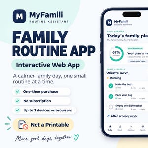 Family Routine Planner Web App | Household Chore Organizer & Daily Task Tracker