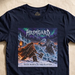 Barbarian Shirt, Frost Giant Heavy Metal Album Cover Art, Vintage Dark Fantasy Graphic Tee image 1
