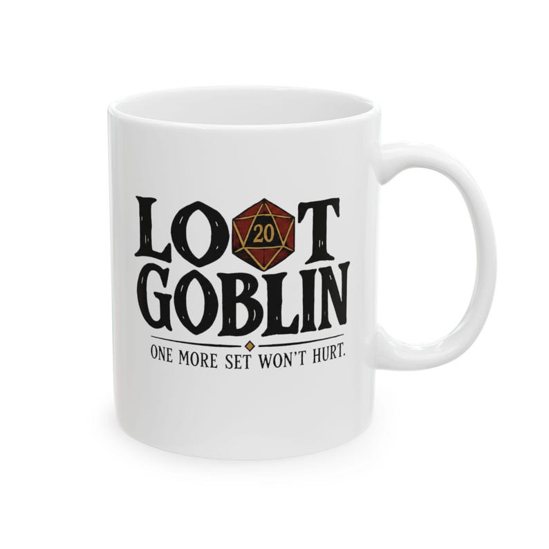 Loot Goblin Dice Hoarder Mug, Funny TTRPG Ceramic Coffee Cup for Game Night Gifts image 7
