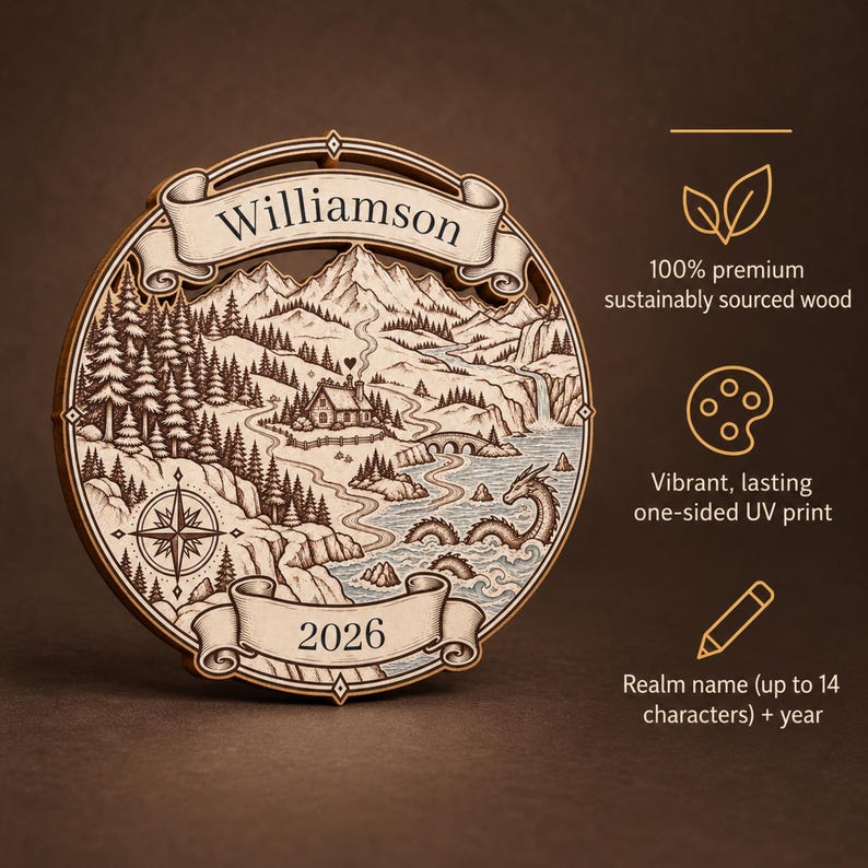 New Home Ornament 2026, Personalized Fantasy Map, Housewarming Gift for Couples image 6