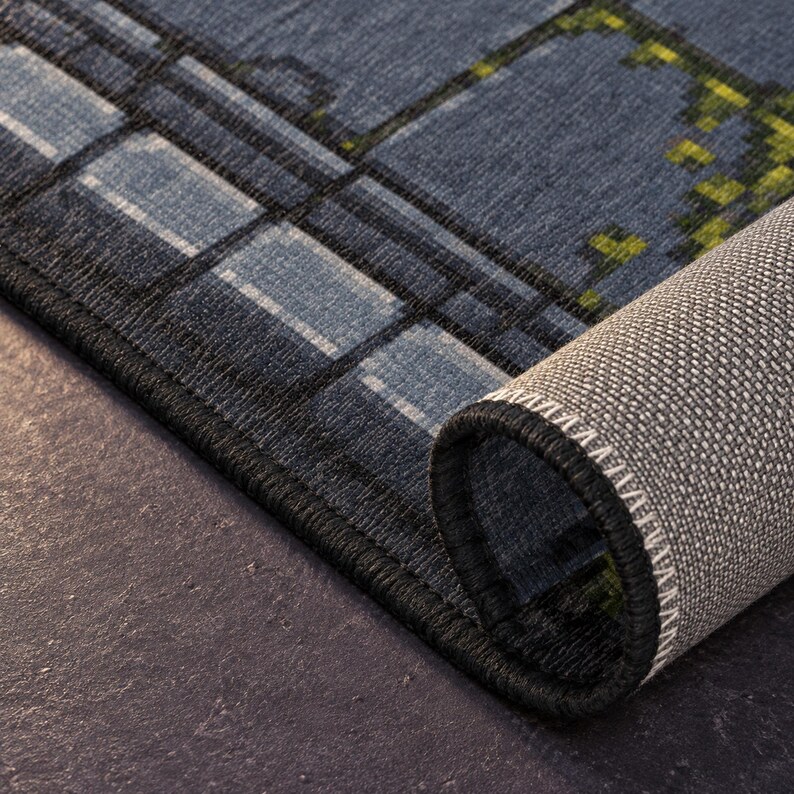 Gamingmat, vloer met pixelkunst van bovenaf gezien, kerkerontwerp, decoratie voor fantasy RPG-gamekamer afbeelding 3