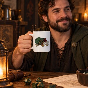 Loot Goblin Dice Hoarder Mug, Funny TTRPG Ceramic Coffee Cup for Game Night Gifts image 4