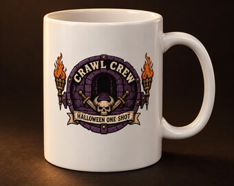 Dungeon Crawler Mug, Spooky Halloween One Shot TTRPG Coffee Cup for Game Night