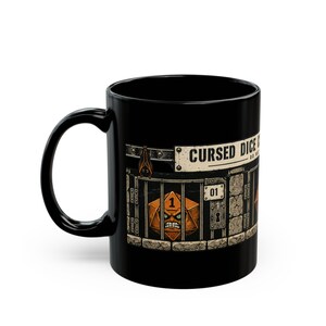 Dice Jail After Dark Mug, Cursed Dice Ceramic Cup for TTRPG Halloween Game Night image 6