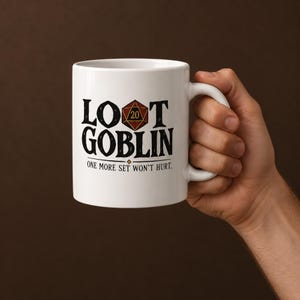 Loot Goblin Dice Hoarder Mug, Funny TTRPG Ceramic Coffee Cup for Game Night Gifts image 6