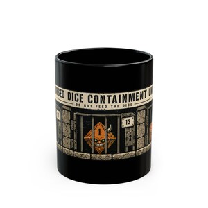Dice Jail After Dark Mug, Cursed Dice Ceramic Cup for TTRPG Halloween Game Night image 4