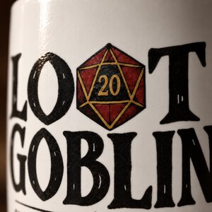 Loot Goblin Dice Hoarder Mug, Funny TTRPG Ceramic Coffee Cup for Game Night Gifts image 5
