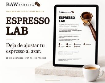 Spanish Espresso Dial-In Guide and Printable Coffee Journal, A4 PDF, Espresso Lab