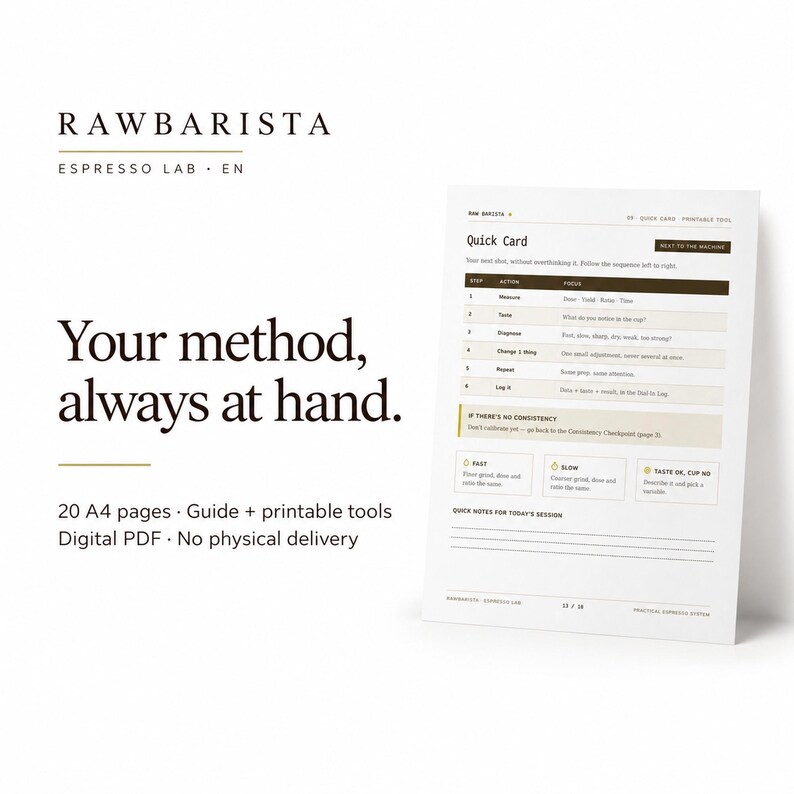 Espresso Dial-In Guide and Printable Coffee Journal, A4 PDF Workbook, Espresso Lab image 6