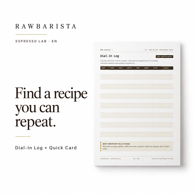 Espresso Dial-In Guide and Printable Coffee Journal, A4 PDF Workbook, Espresso Lab image 4