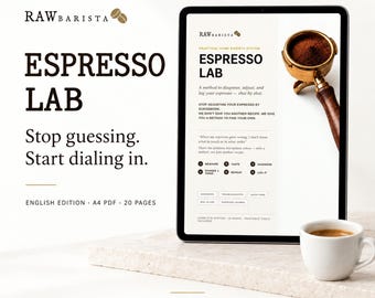 Espresso Dial-In Guide and Printable Coffee Journal, A4 PDF Workbook, Espresso Lab