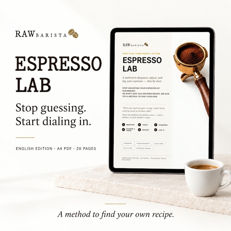 Espresso Dial-In Guide and Printable Coffee Journal, A4 PDF Workbook, Espresso Lab image 1