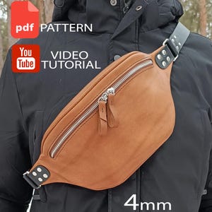 Patrón para bolso bandolera de cuero – Bolso de pecho (PDF + Videotutorial) 4 mm