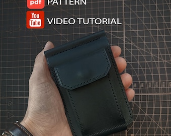 Molde para carteira de couro com clipe para dinheiro – porta-moedas, fecho de botão (Download em PDF)