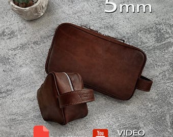 Patroon voor een leren make-uptasje – Reis-toiletset (PDF + videotutorial) 5 mm