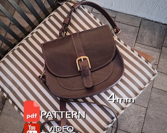 Patroon voor een leren damestas – Klassiek crossbody-model (PDF + videotutorial). 4 mm