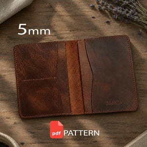 Leather Passport Cover Pattern – Document Holder Template (PDF Download) 5mm.