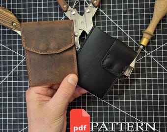 Patroon voor een leren kaarthouder – DIY mini portemonnee sjabloon (PDF)