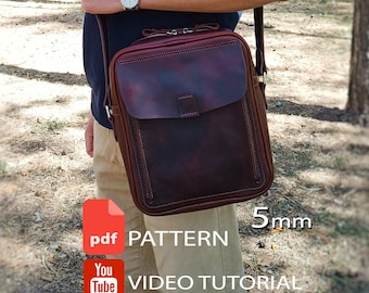 Patroon voor een leren schoudertas voor heren – Klassieke messengerbag (PDF)