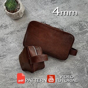 Leather Cosmetic Bag Pattern – Travel Dopp Kit (PDF + Video Tutorial) 4mm