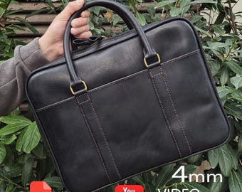 MacBook 16 Pro用メンズレザーブリーフケース型紙（PDFダウンロード）4mm