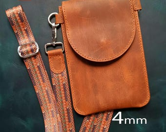 Patroon voor een klein leren telefoontasje voor dames – PDF-handleiding (steekafstand 4 mm)