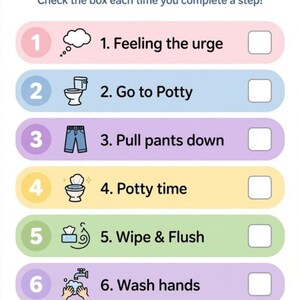 My Potty Training Chart Printable | Toddler Potty Training Visual Schedule | Kids Bathroom Routine Checklist