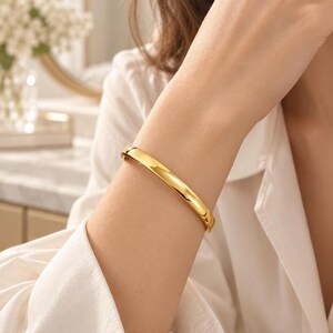 Roestvrijstalen armband, 60 mm x 4 mm, minimalistische goud- of roségouden stapelbare armband