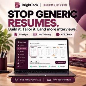 ATS Resume Template & Resume Builder | Job Application Tracker | Professional CV Studio