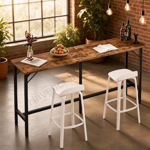 39" High Top Coffee Table, Rectangular Metal Frame, Polished Finish, Modern Bar Table