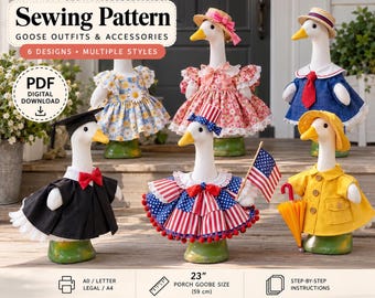 23-Zoll-Gänsekleid-Schnittmuster, Gänsekleid-Näh-PDF, Lawn Goose-Schnittmuster