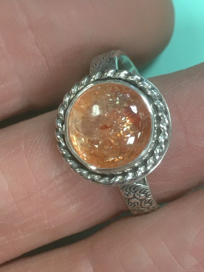 Sunstone and Silver Ring