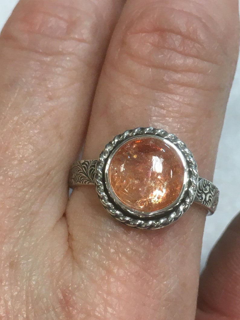 Sunstone and Silver Ring