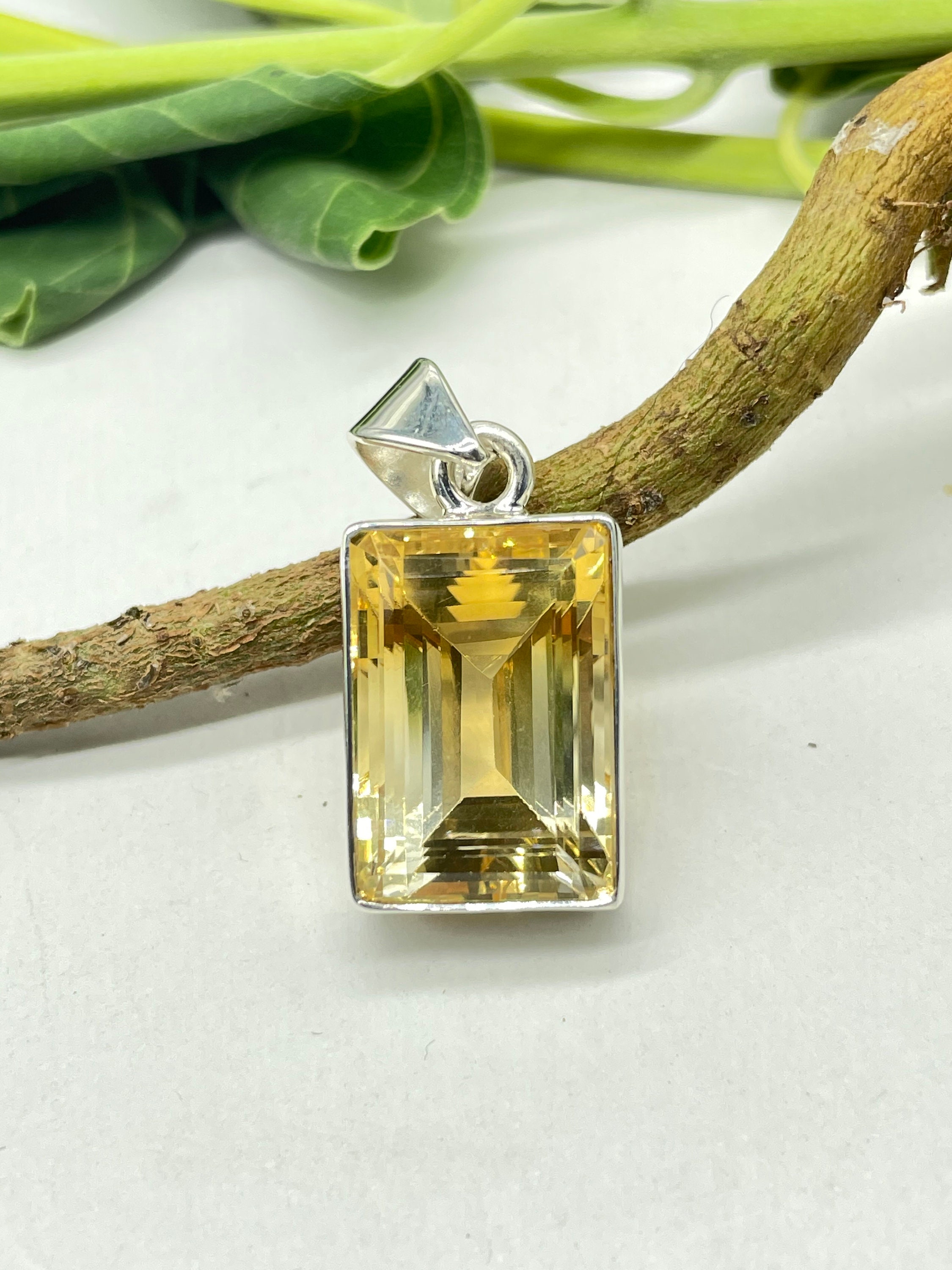Citrine Pendant 925 Sterling Silver Pendant Handmade Etsy
