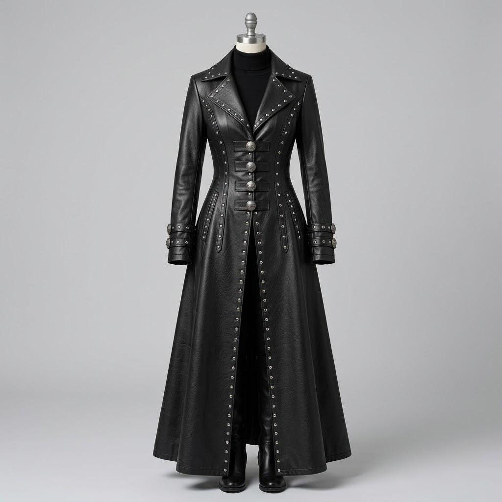 Womens Black Gothic Duster Coat - Etsy