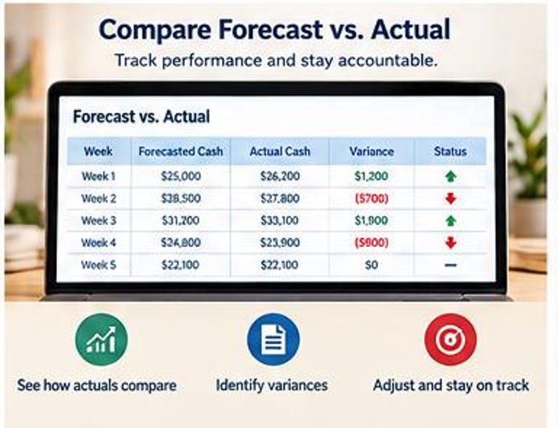 13-week Cash Flow Forecast Excel Template | Cash Management Dashboard ...