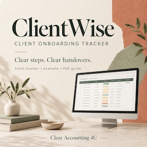 Client Onboarding Tracker Excel Template | Client Checklist, Task and Document Organizer | ClientWise Small Business Spreadsheet
