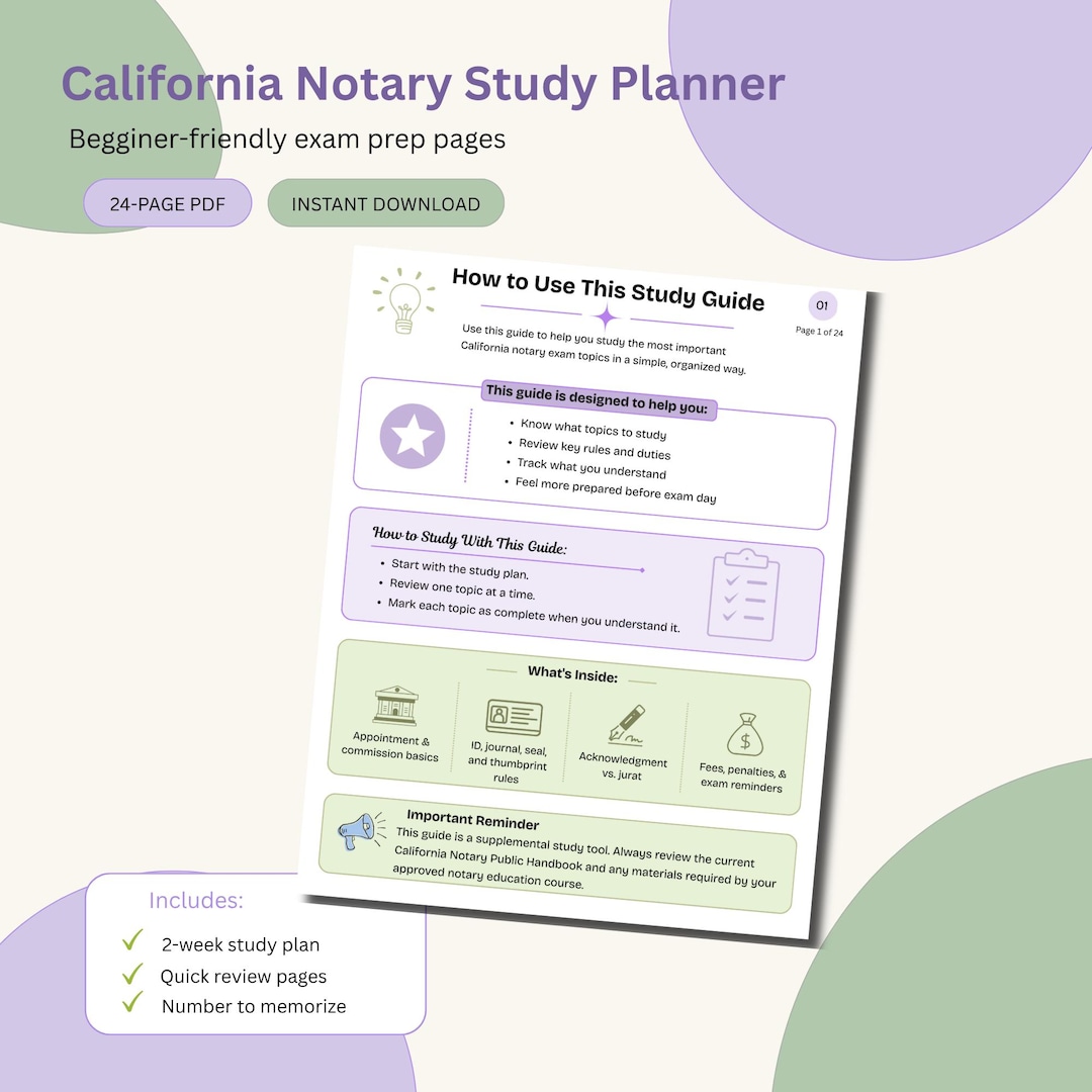2026 California Notary Public Study Guide: Exam Prep & Quick Reference ...