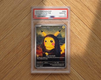 Mona Pika Mona Lisa Pikachu Gold Metal Pokemon Card Leonardo da